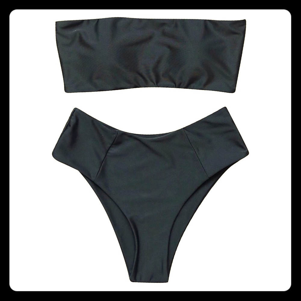 black strapless bikini